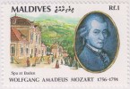 Mozart, Member Masonic Lodge Zur Wohltätigkeit, Spa At Baden, Freemasonry, Composer, Opera, MNH Maldives - Massoneria