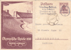 Germany 1936 Stationery Postcard With Postmark Olympic Games. - Ete 1936: Berlin