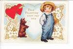 Valentine Greeting Child Boy Dog Puppy - Valentijnsdag