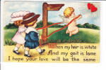 Valentine Greeting Child Children Boy Girl Cupid Gait Is Lame Hair Is White - Valentine's Day