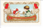 Valentine Greeting Child Children Boy Girl In Canoe - Valentine's Day