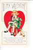 Valentine Greeting  Child Girl Large Heart Phone Telephone Puppy Dog - Valentine's Day