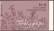 AUSTRALIA - 1990  41c Thinking Of You Complete $4.10 Booklet. MNH * - Booklets