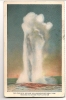 YELLOWSTONE NATIONAL PARK - Old Faithful Geyser  Reached Via UNION PACIFIC SYSTEM 1934 POSTCARD - Yellowstone