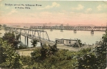 BRIDGES ACROSS THE ARKANSAS RIVER At TULSA - 1911 POSTCARD Sent To NY - Tulsa