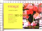 HOROSCOPE  -  VIERGE   23 Aôut - 22 Septembre - Astrología