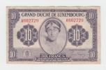 Luxembourg 10 Francs 1944 VF+ CRISP Banknote WWII P 44 - Lussemburgo