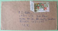 Kenya 1986 Cover To England UK - Flowers (5 Sh - Scott # 258, Cat Val = 1.90 $) - Stamps Damaged On Right Low Corner - Kenia (1963-...)