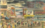 USA – United States –  Boardwalk At Steel Pier At Night, Atlantic City, NJ, 1957 Used Linen Postcard [P4659] - Atlantic City