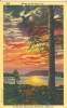 USA – United States – Sunset On Big Bear Lake, San Bernardino Mountains, California, Unused Linen Postcard [P4683] - San Bernardino