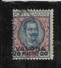 LEVANTE VALONA 1909 - 1911 SOPRASTAMPATO D´ITALIA ITALY OVERPRINTED 20 PI SU LIRE 5 USATO USED OBLITERE' - Oficinas Europeas Y Asiáticas