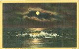 USA – United States – The Ocean By Night, Hampton Beach, NH, 1948 Used Linen Postcard [P4687] - Autres & Non Classés