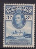 Gold Coast 1938 - 44 KGV1 3d Blue Castle Accra MM SG 124   ( 31 ) - Goldküste (...-1957)