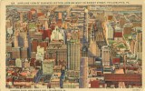 USA – United States – Airplane View Of Business Section, Philadelphia, Pa, 1953 Used Linen Postcard [P4766] - Philadelphia