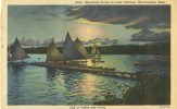 USA – United States – Moonlight Scene On Lake Calhoun, Minneapolis, Minn, 1958 Used Linen Postcard [P4812] - Minneapolis