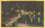 USA – United States – Illuminated Roadway And Intake Towers, Hoover Dam, 1953 Used Linen Postcard [P4817] - Andere & Zonder Classificatie