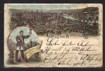 WUERZBURG GRUSS Souvenir CPA 1899 RARE (défectueuse) - Wuerzburg