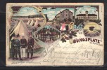 UBUNGSPLATZ GRUSS Souvenir CPA 1899 RARE  (pli ) - Darmstadt