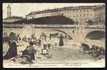 CPA PRECURSEUR- FRANCE- NICE (06)- BLANCHISSEUSES DU PAILLON EN TRES GROS PLAN- LE PONT VIEUX- LINGE ETENDU- COLORISÉE - Petits Métiers