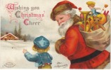 Clapsaddle Santa Christmas,  C1900s Vintage Artist Signed Embossed Postcard - Clapsaddle