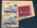 Switzerland - 1951 Air Mail Stamps On Small Piece - Briefe U. Dokumente