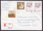 Hungary Mult Franked TATABÁNYA Registered Recommandée Einschreiben Label 1992 Cover To Ukraine - Storia Postale