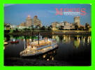 MEMPHIS, TN - SKYLINE AT TWILIGHT - SHIP, THE MEMPHIS QUEEN III - DON LANCASTER - DIMENSION  11X16 Cm - - Memphis