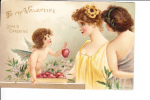 Embossed Cupid Baby Giving Heart To Women No 2533 Postmark 1910 - Valentijnsdag