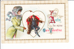 Embossed Woman Holding Man In Heart You Auto Be Mine Own Valentine 1910 - Valentine's Day