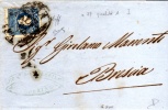 ANTICHI STATI: 1858 LOMBARDO-VENETO CENTESIMI 15 AZZURRO VANNULLATO FIRMATO - Lombardo-Vénétie