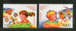 Belarus 2010 EUROPA Education Book Art Painting Girl Boy Bear Sc 721-22 MNH # 716 - 2010