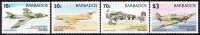 Barbados Yvert 856-859 Year 1993 75th Ann. Royal Air Force, Airplanes MNH - Barbades (1966-...)