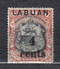 AP539 - LABUAN 1899 ,   Yvert N. 96  . Difetti - Borneo Del Nord (...-1963)