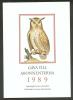 SWEDEN 1989  , OWL , PFA SPECIAL GIFT PUBLICATION - Hiboux & Chouettes