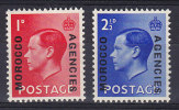 Great Britain Used Abroad, Morocco Agencies 1936 Mi. 75-76 King Edward VIII. Overprinted MH* - Morocco Agencies / Tangier (...-1958)
