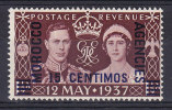 Great Britain Used Abroad Morocco Agencies 1937 Mi. 136 15 C On 1½ P King George VI Coronation Overprinted Spanish C MH* - Postämter In Marokko/Tanger (...-1958)