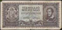 HUNGARY, 1946, 10 Millio Milpengö, Kossuth - Ungarn