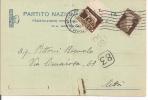 PARTITO NAZIONALE FASCISTA - NAPOLI - CARTOLINA VIAGGIATA 1932 - INVITO A PRESENTARSI........ - Political Parties & Elections