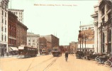 WINNIPEG - Main Street, Looking North, Winnipeg.Man (Carte Couleur Animée Avec Tram Et Véhicules Anciens) - Bon état - Winnipeg