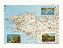 Cp, Carte Géographique, La Bretagne - Landkarten