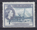 British Virgin Islands 1956 Mi. 112     1 C Queen Elizabeth II & Virgin Island Sloop Ship Schiff MH* - Britse Maagdeneilanden