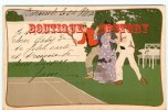 ART NOUVEAU - B WENNEBERG - Sport < Lawn Tennis - Couple D´Amoureux - Amour - Jeune Fille Au Chapeau - Dos Scané - Wennerberg, B.