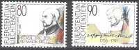 Liechtenstein 1991 Michel 1013 - 1014 Neuf ** Cote (2009) 2.00 € Ignatius Von Loyola / Wolfgang Amadeus Mozart - Nuovi