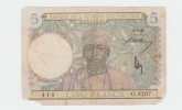 French West Africa 5 Francs 1941 "G" Banknote P 25 - Andere - Afrika