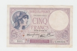 FRANCE 5 FRANCS 1940 P 83 - 5 F 1917-1940 ''Violet''