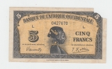 French West Africa ( L'Afrique Occidentale ) 5 Francs 1942 P 28a 28 A - Otros – Africa