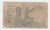 French West Africa 10 Francs 1946 VG Banknote P 37 - Otros – Africa