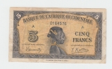 French West Africa 5 Francs 1942 VF Banknote P 28a 28 A - Andere - Afrika