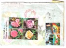 MS , Minature Fragrance Roses / Flowers, Registered Airmail, Auxiliary Label, RTS India USA, Owl, Animals, Etc - Rosen