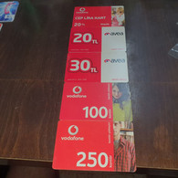 TURKEY-VODAFONE G.S.M-(1)-20,20,30,100,250ׂ--5CARD PREPIAD USED+1card Prepiad Free - Türkei